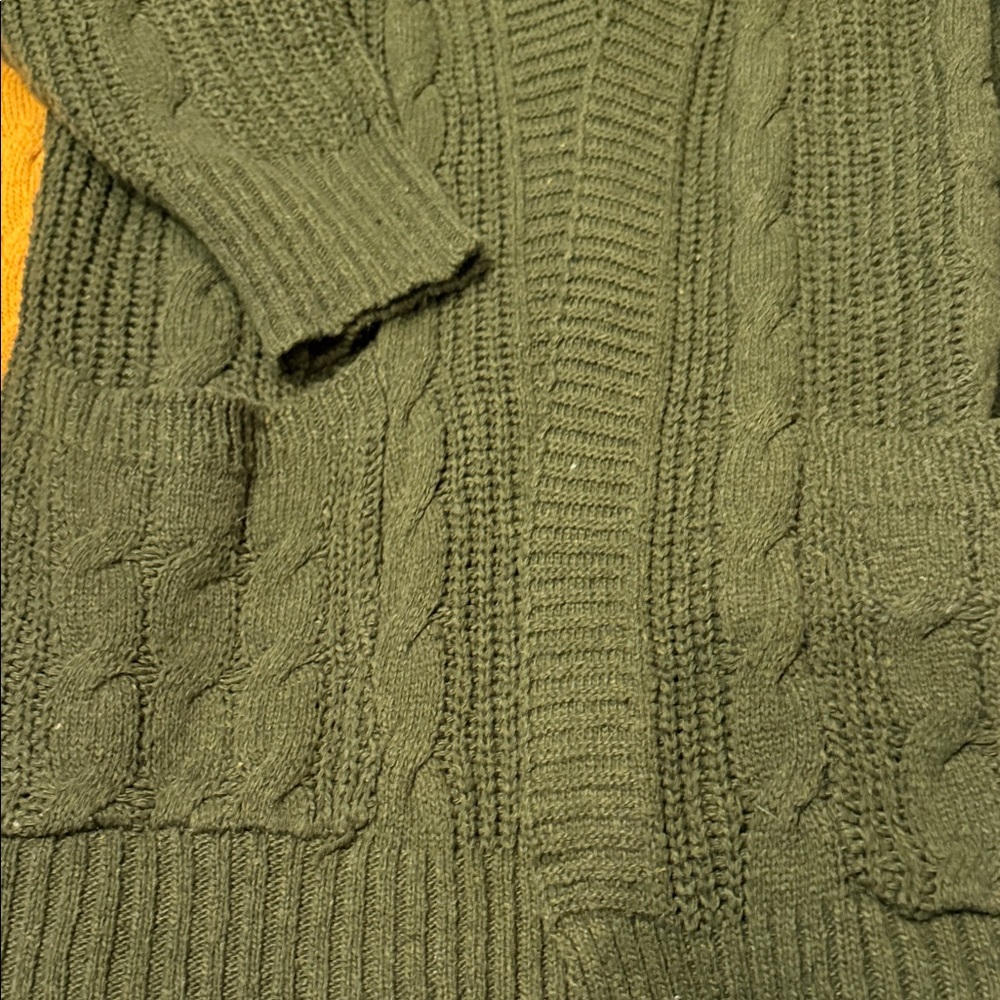 2 Cozy Mustard and Olive Cable Knit Sweaters - Picture 5 of 8